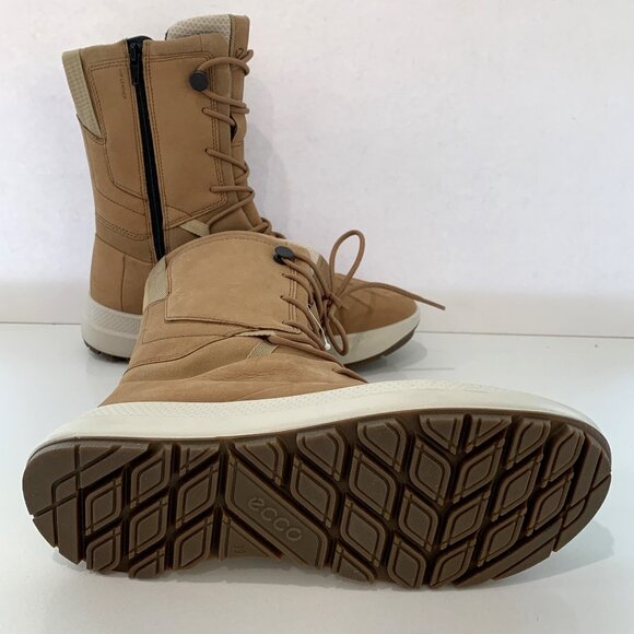 Ecco Solice High Boots Nubuck Leather Cashmere Tan Size 39 US 8 - 8.5 NEW - Picture 6 of 7
